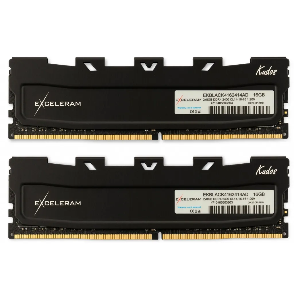  DDR4 16GB (2x8GB) 3200 MHz Kudos Black eXceleram (EKBLACK4163216AD)