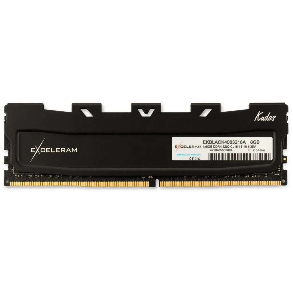 Оперативна пам'ять DDR4 8GB 3200 MHz Kudos Black eXceleram (EKBLACK4083216A)