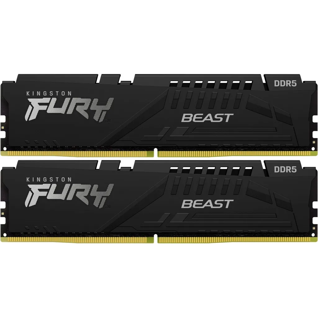 Оперативная память DDR5 32GB (2x16GB) 5200 MHz Beast Black Kingston Fury (ex.HyperX) (KF552C40BBK2-32)