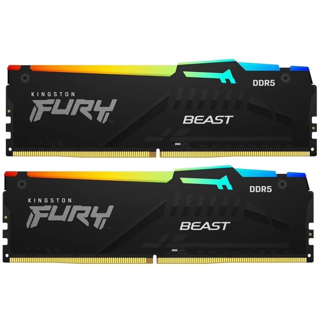 Оперативна пам'ять DDR5 32GB (2x16GB) 5600 MHz FURY Beast RGB Kingston Fury (ex.HyperX) (KF556C40BBAK2-32)