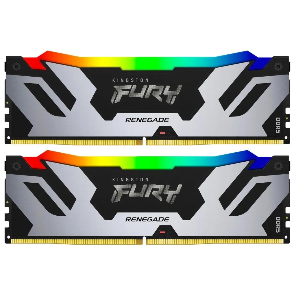 Оперативная память DDR5 32GB (2x16GB) 6400 MHz Renegade Silver RGB Kingston Fury (ex.HyperX) (KF564C32RSAK2-32)