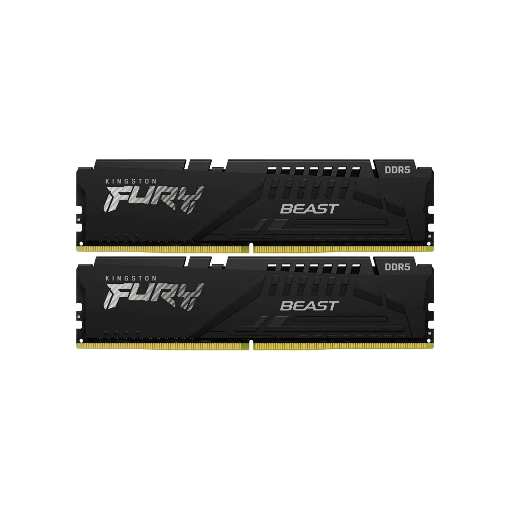 Оперативна пам'ять DDR5 64GB (2x32GB) 4800 MHz FURY Beast Black Kingston Fury (ex.HyperX) (KF548C38BBK2-64)