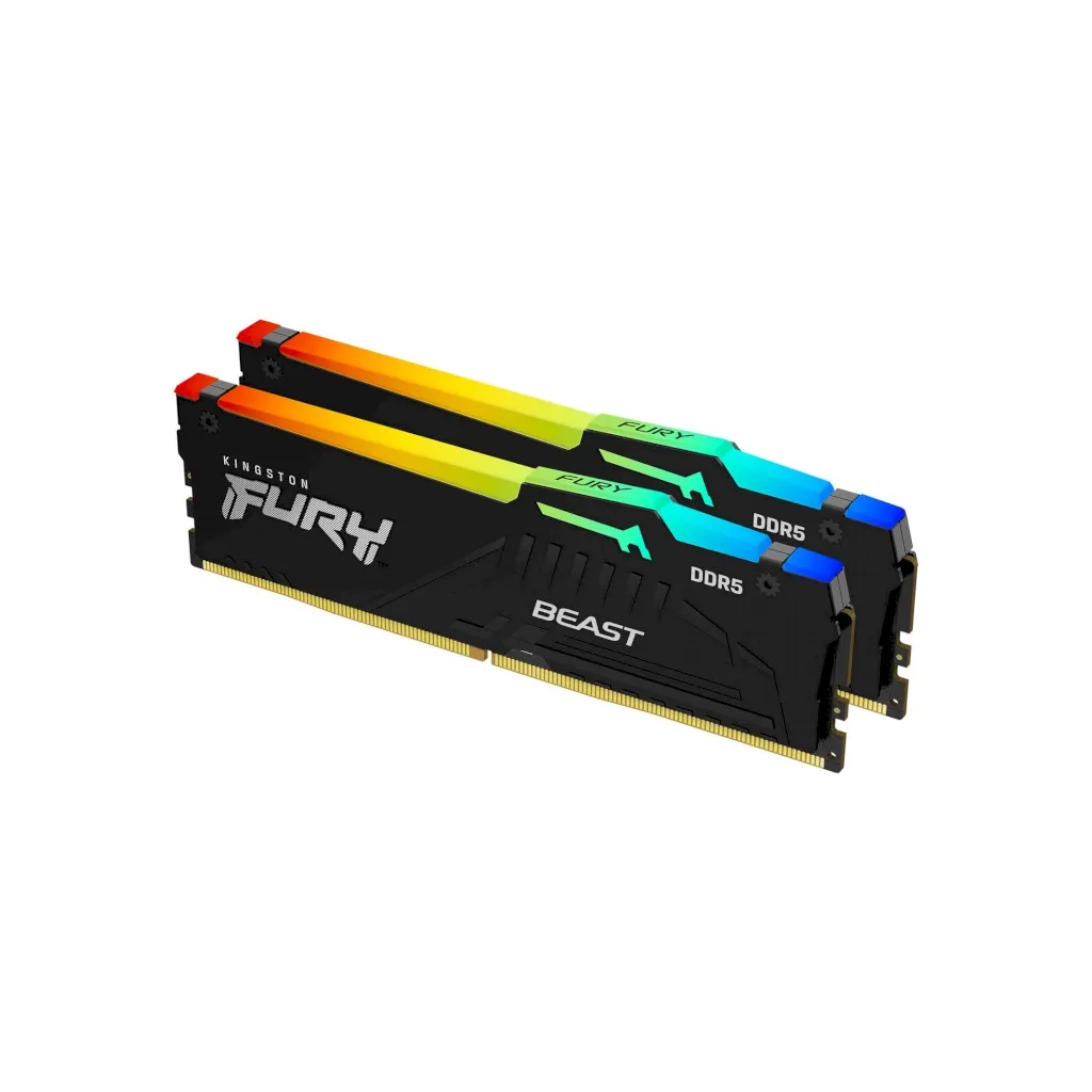 Оперативная память DDR5 64GB (2x32GB) 4800 MHz FURY Beast RGB Kingston Fury (ex.HyperX) (KF548C38BBAK2-64)