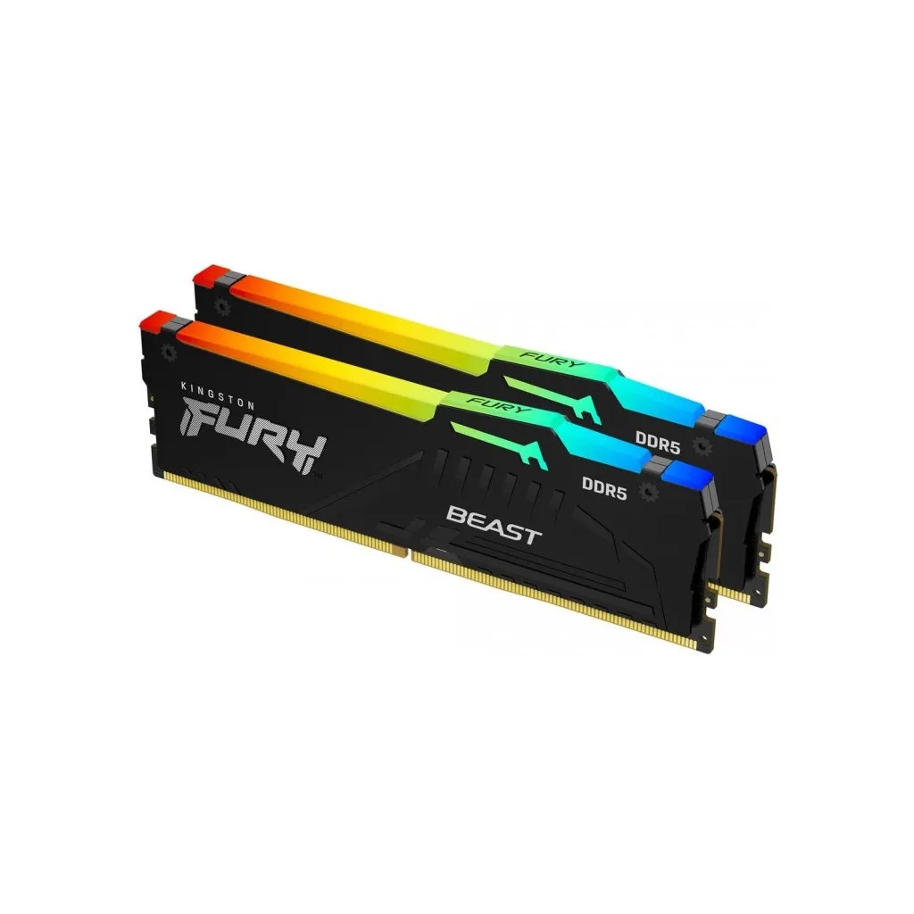 Оперативная память DDR5 32GB (2x16GB) 5200 MHz Beast RGB XMP Kingston Fury (ex.HyperX) (KF552C40BBAK2-32)