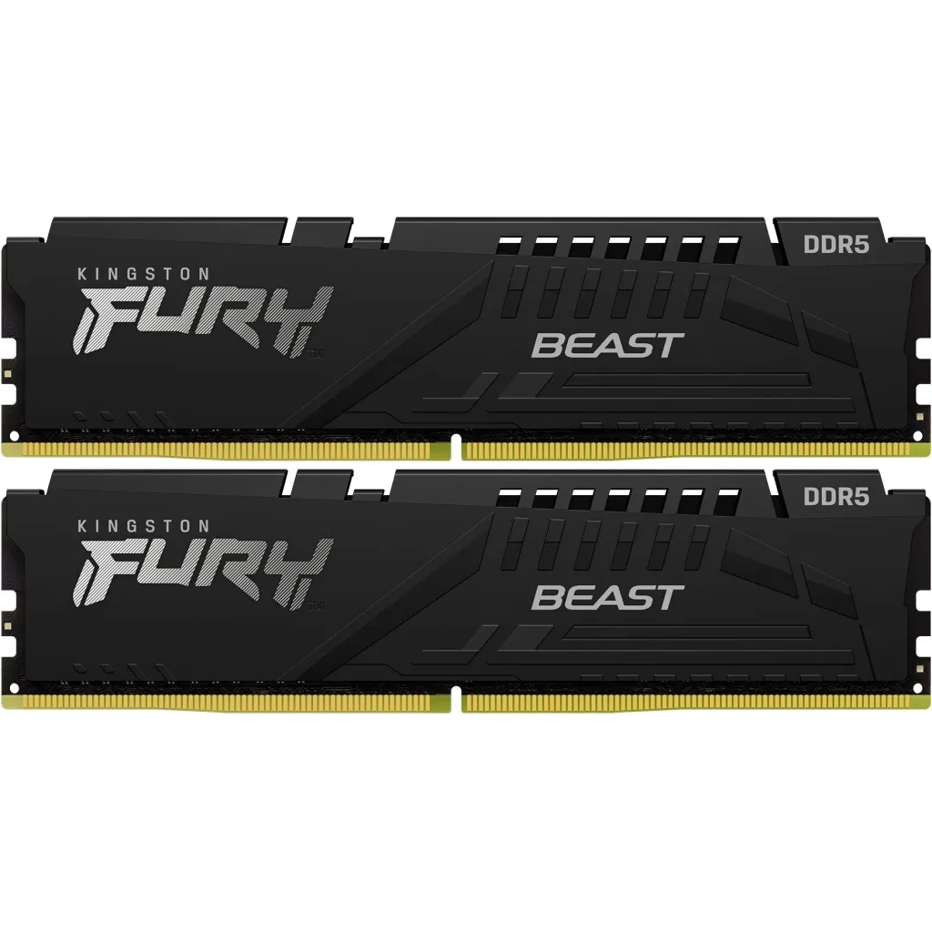 Оперативная память DDR5 64GB (2x32GB) 5600 MHz FURY Beast Black Kingston Fury (ex.HyperX) (KF556C40BBK2-64)