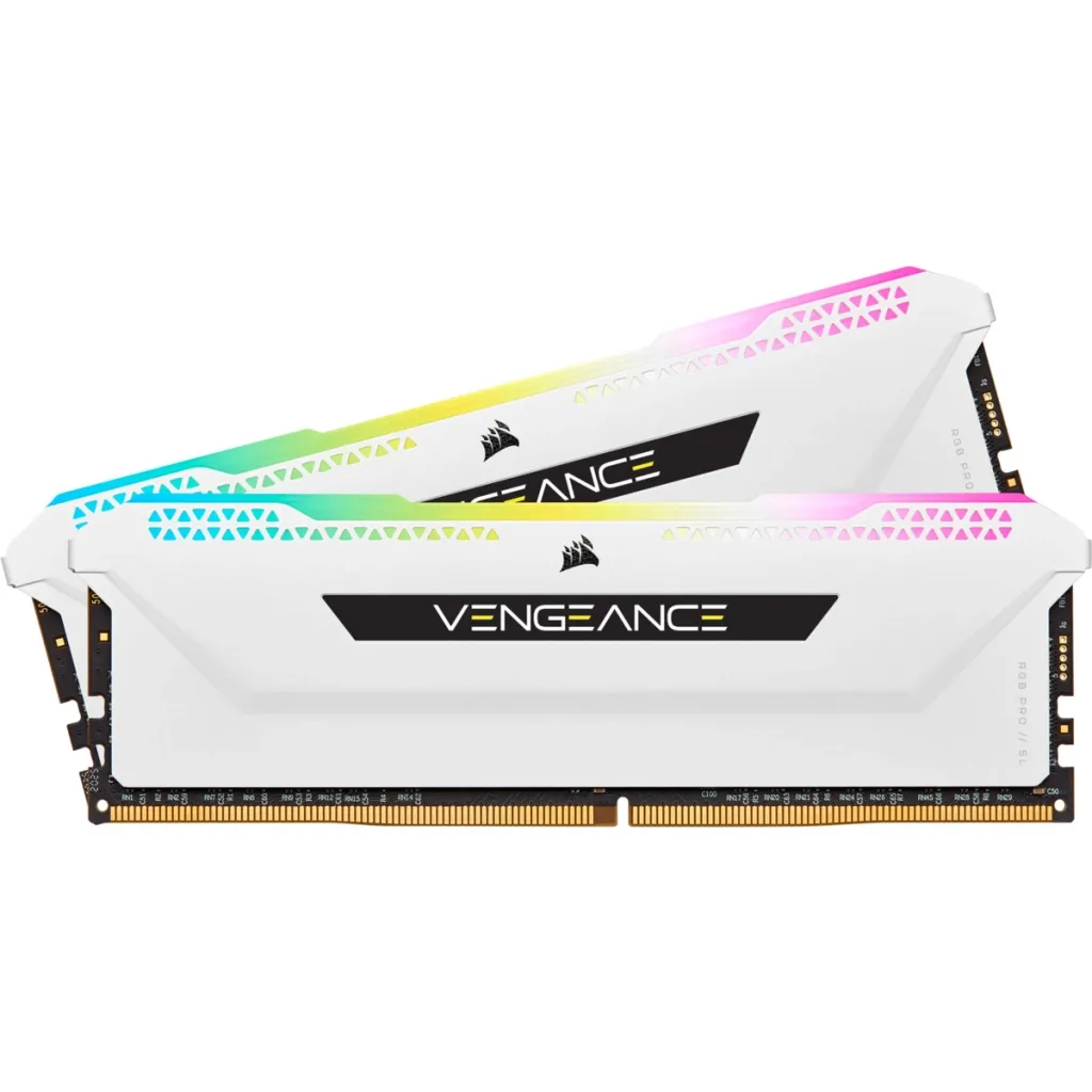 Оперативна пам'ять DDR4 32GB (2x16GB) 3600 MHz Vengeance RGB Pro SL White Corsair (CMH32GX4M2D3600C18W)