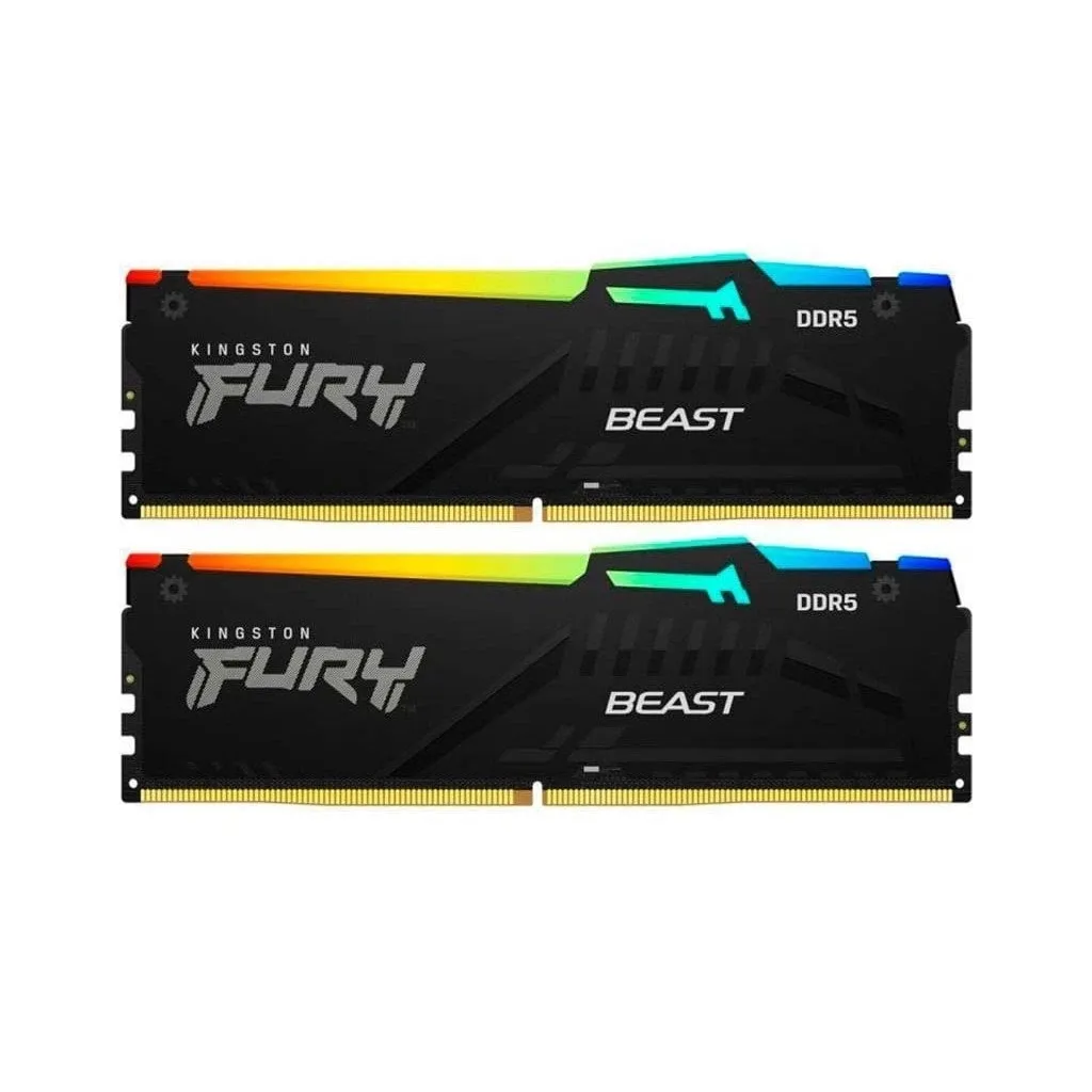 Оперативная память DDR5 16GB (2x8GB) 5200 MHz Beast RGB Kingston Fury (ex.HyperX) (KF552C36BBEAK2-16)