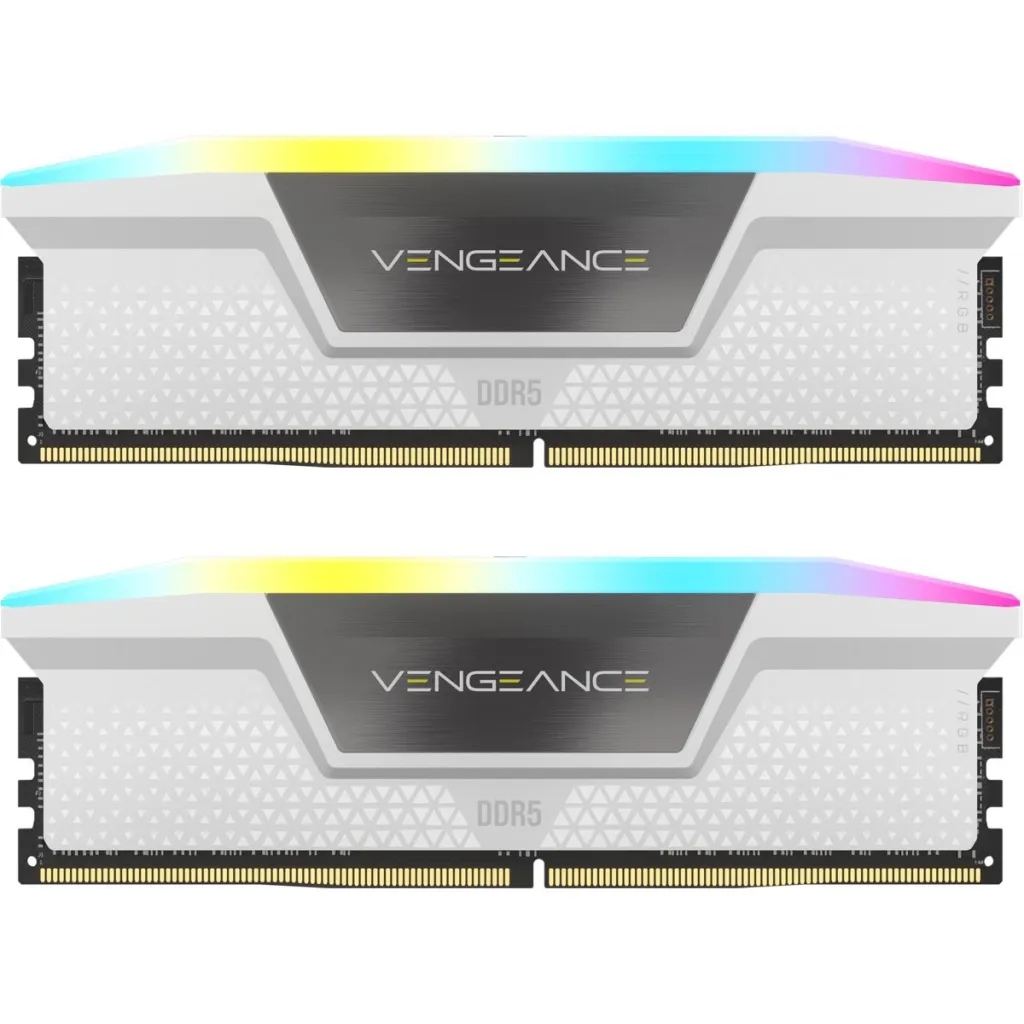  DDR5 64GB (2x32GB) 6000 MHz XMP 3.0 Vengeance RGB White Corsair (CMH64GX5M2B6000C40W)