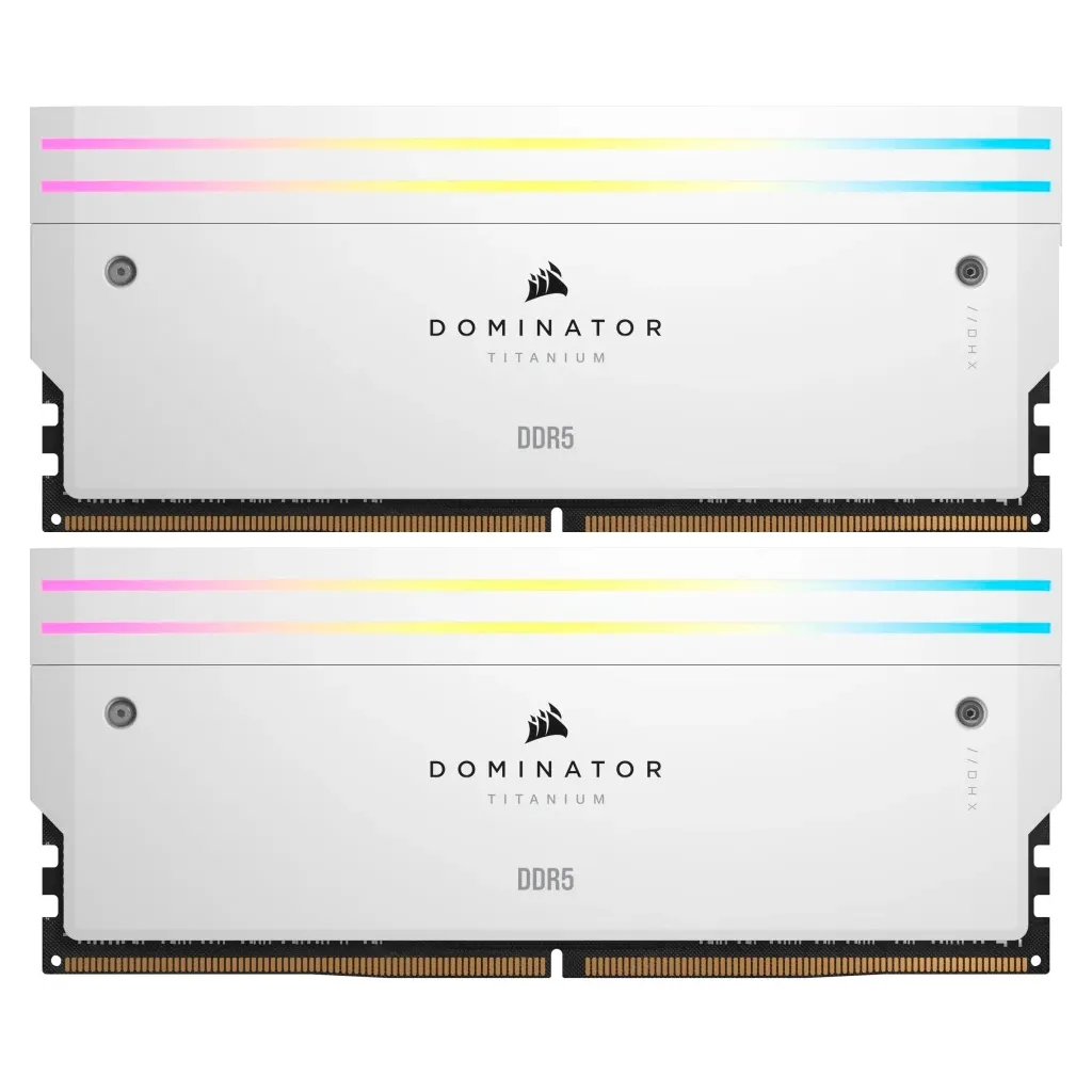 Оперативна пам'ять DDR5 32GB (2x16GB) 6000 MHz Dominator Titanium RGB White Corsair (CMP32GX5M2B6000C30W)