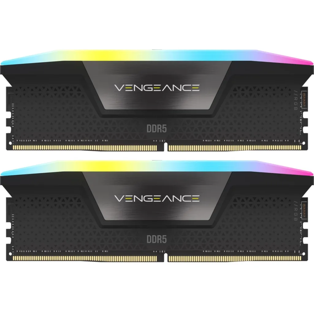 Оперативна пам'ять DDR5 64GB (2x32GB) 6000 MHz Vengeance RGB Black Corsair (CMH64GX5M2B6000C40)