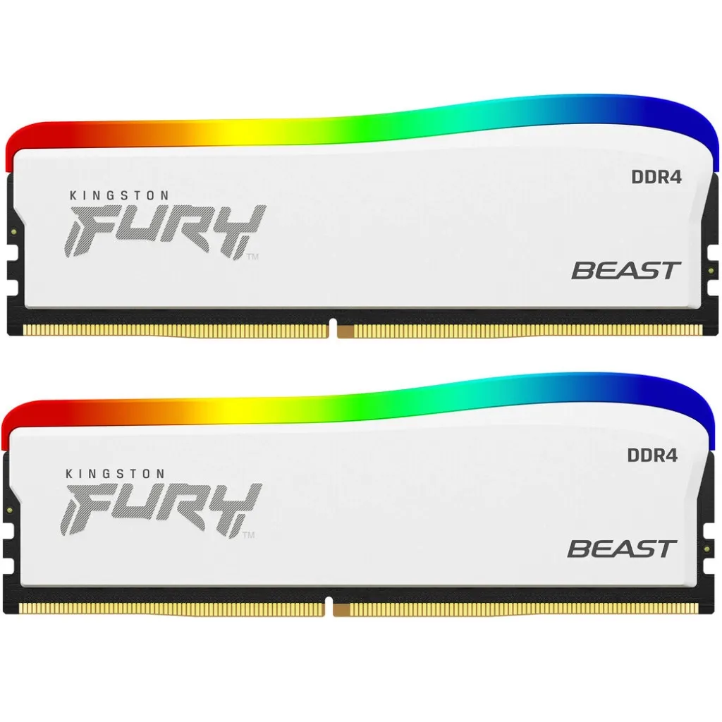 Оперативная память DDR4 32GB (2x16GB) 3600 MHz Beast White RGB SE Kingston Fury (ex.HyperX) (KF436C18BWAK2/32)