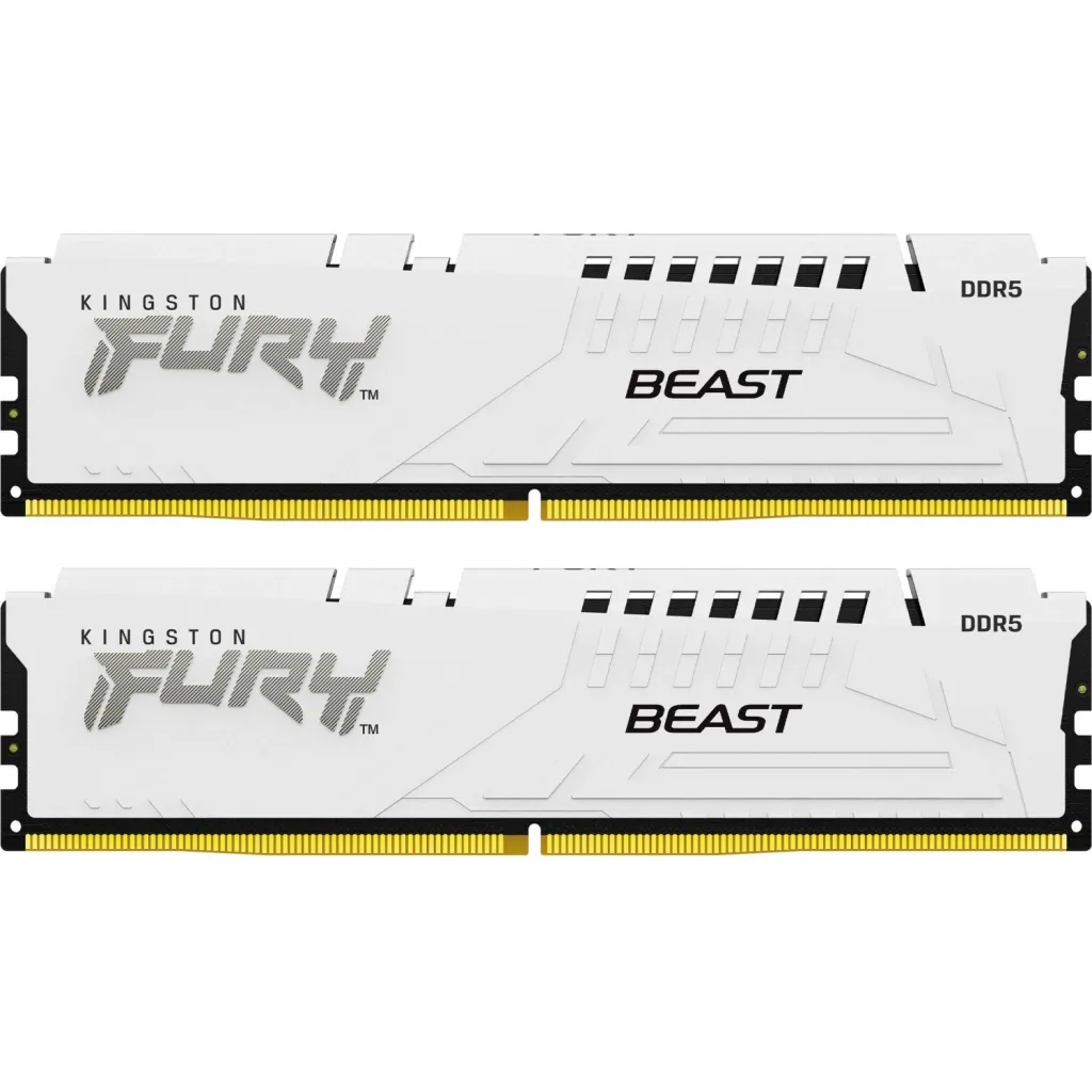 Оперативна пам'ять DDR5 64GB (2x32GB) 5600 MHz FURY Beast White Kingston Fury (ex.HyperX) (KF556C40BWK2-64)