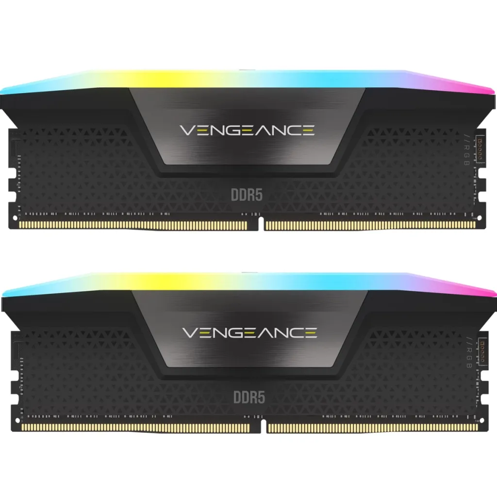 Оперативная память DDR5 64GB (2x32GB) 5600 MHz Vengeance RGB Black Corsair (CMH64GX5M2B5600C40)