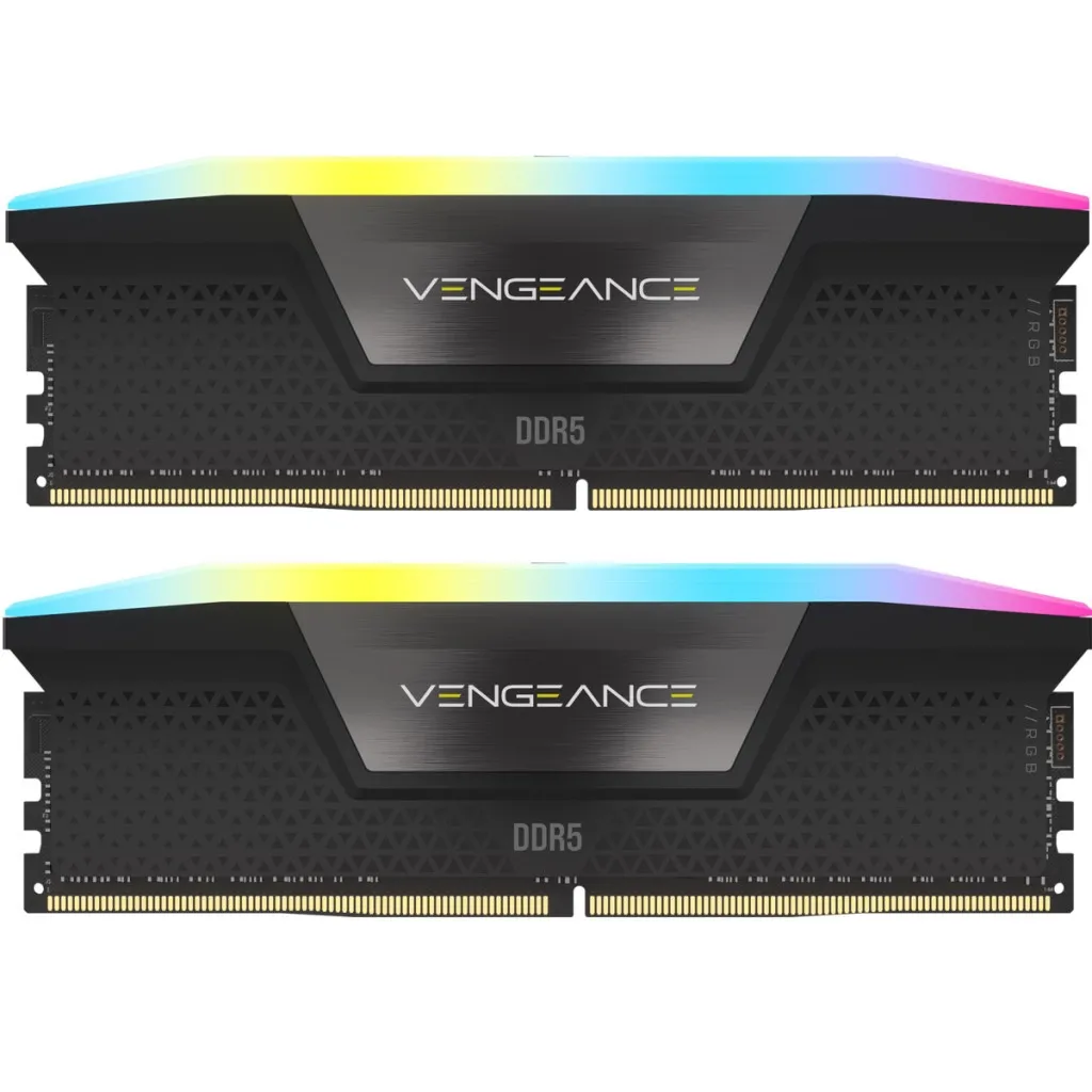 Оперативна пам'ять DDR5 96GB (2x48GB) 6400 MHz Vengeance RGB Black Corsair (CMH96GX5M2B6400C32)