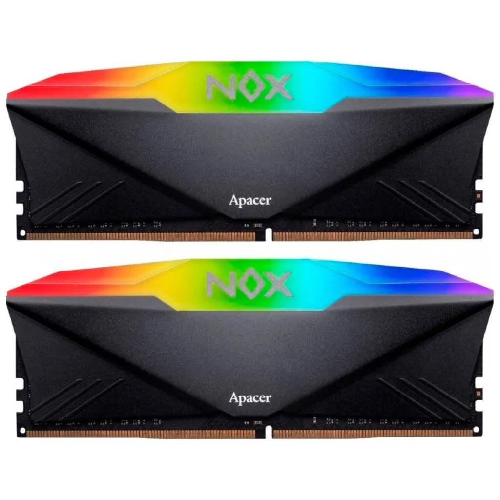 Оперативна пам'ять DDR4 32GB (2x16GB) 3200 MHz NOX RGB Black Apacer (AH4U32G32C28YNBAA-2)