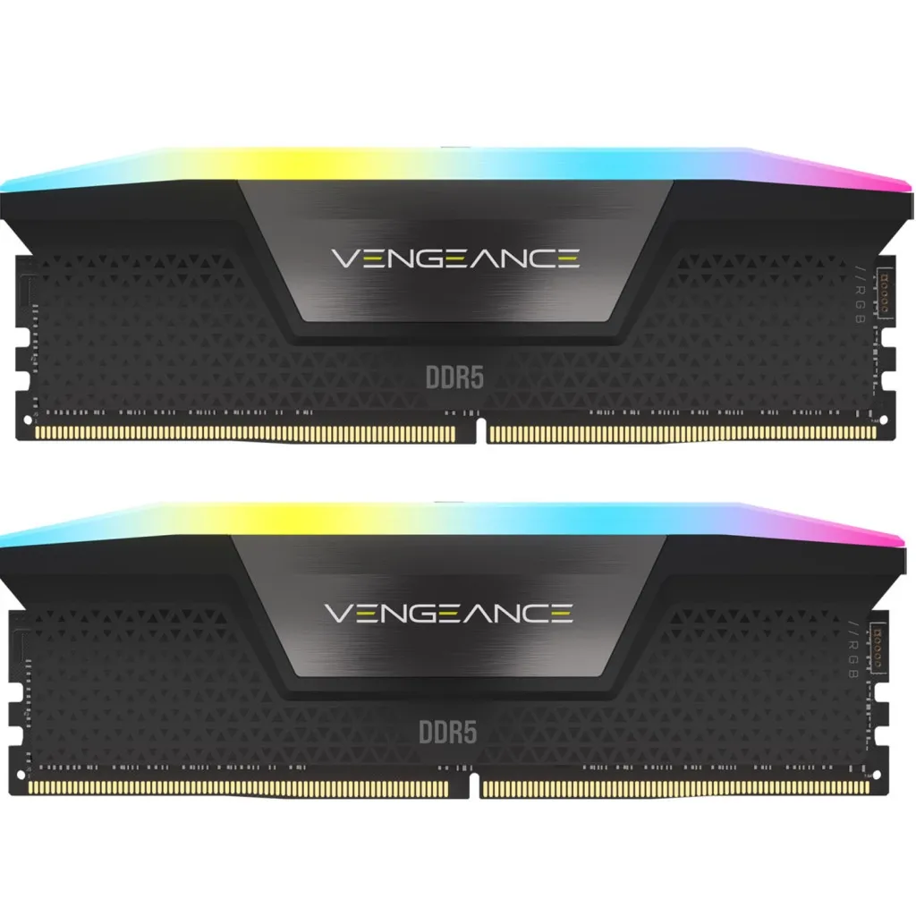 Оперативна пам'ять DDR5 32GB (2x16GB) 6000 MHz Vengeance RGB Black Corsair (CMH32GX5M2E6000C36)