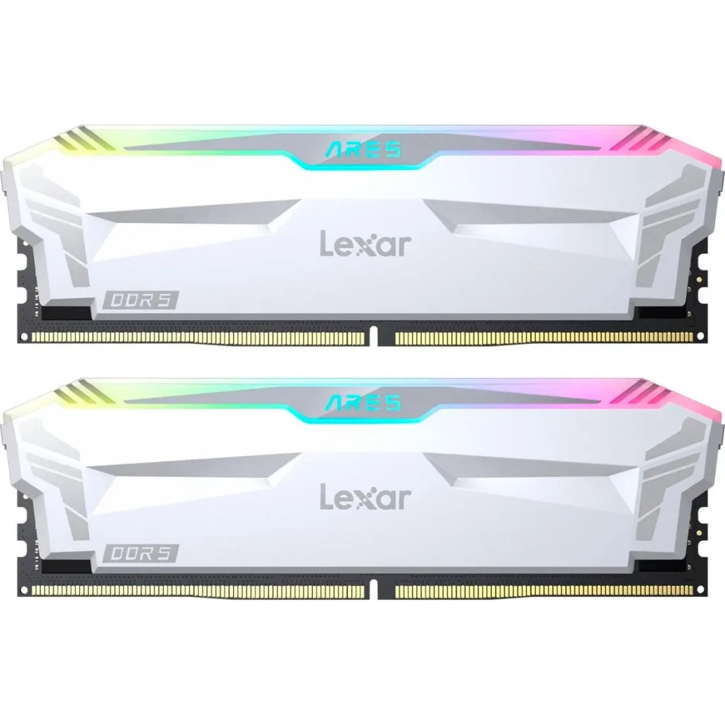 Оперативная память DDR5 32GB (2x(16GB) 6400 MHz Ares RGB White Lexar (LD5EU016G-R6400GDWA)