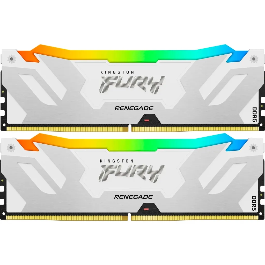 Оперативна пам'ять DDR5 32GB (2x16GB) 8000 MHz Renegade RGB White XMP Kingston Fury (ex.HyperX) (KF580C38RWAK2-32)