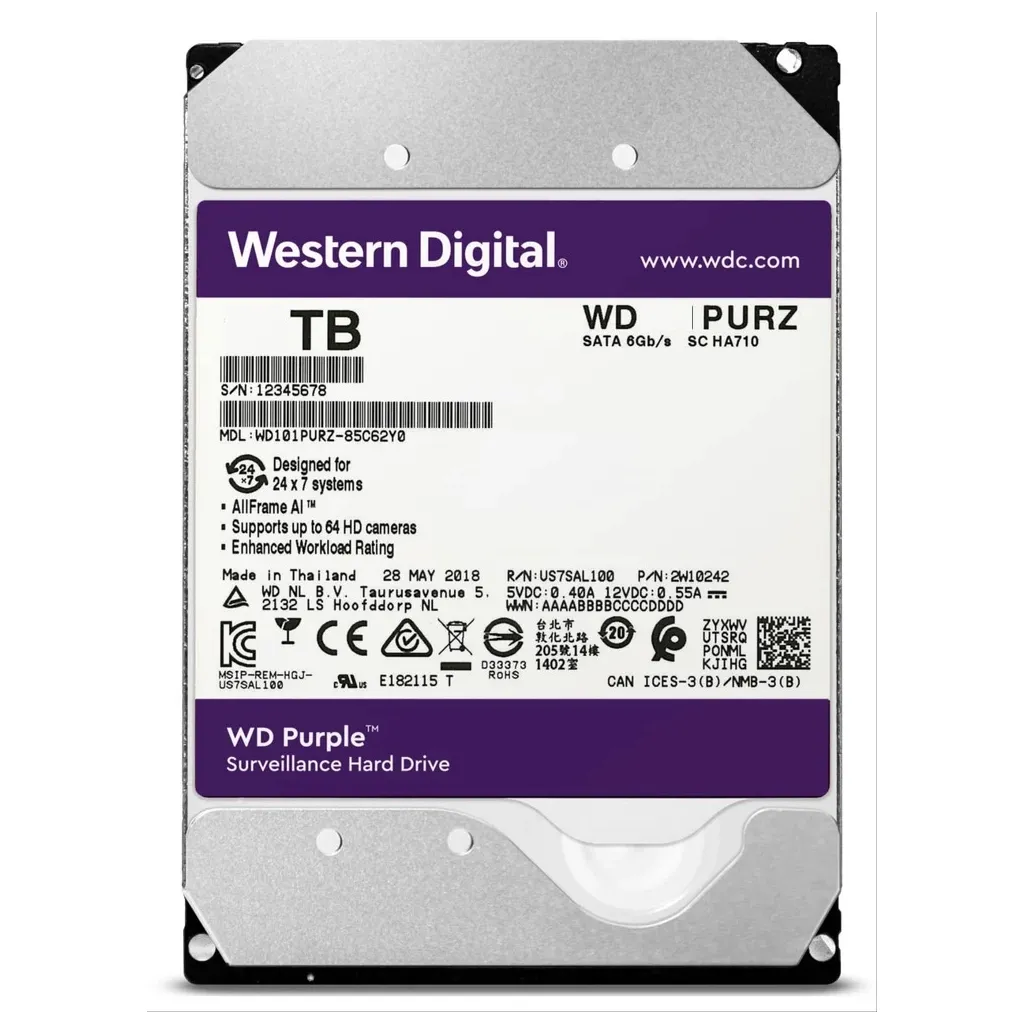 Жесткий диск HDD 18TB WD (WD181PURZ)