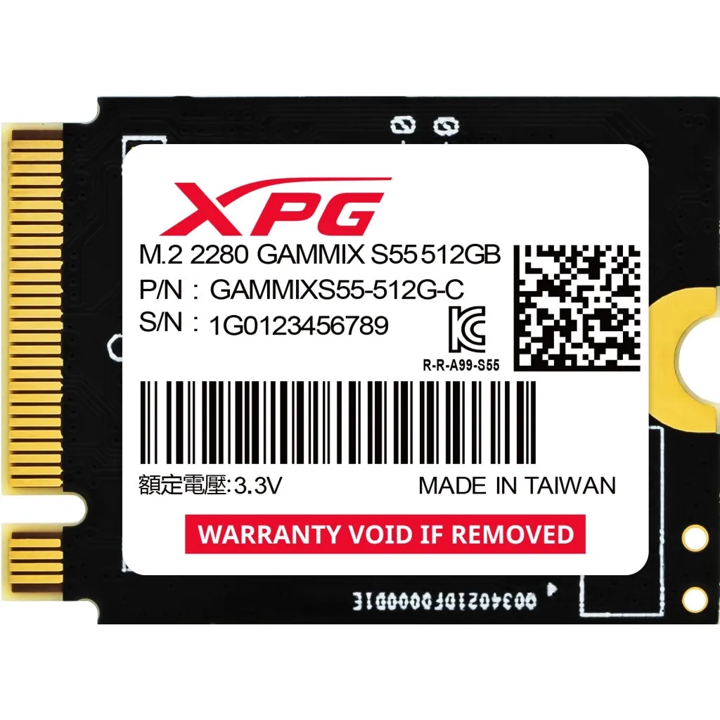 Внутренний SSD M.2 2230 512GB GAMMIX S55 ADATA (SGAMMIXS55-512G-C)