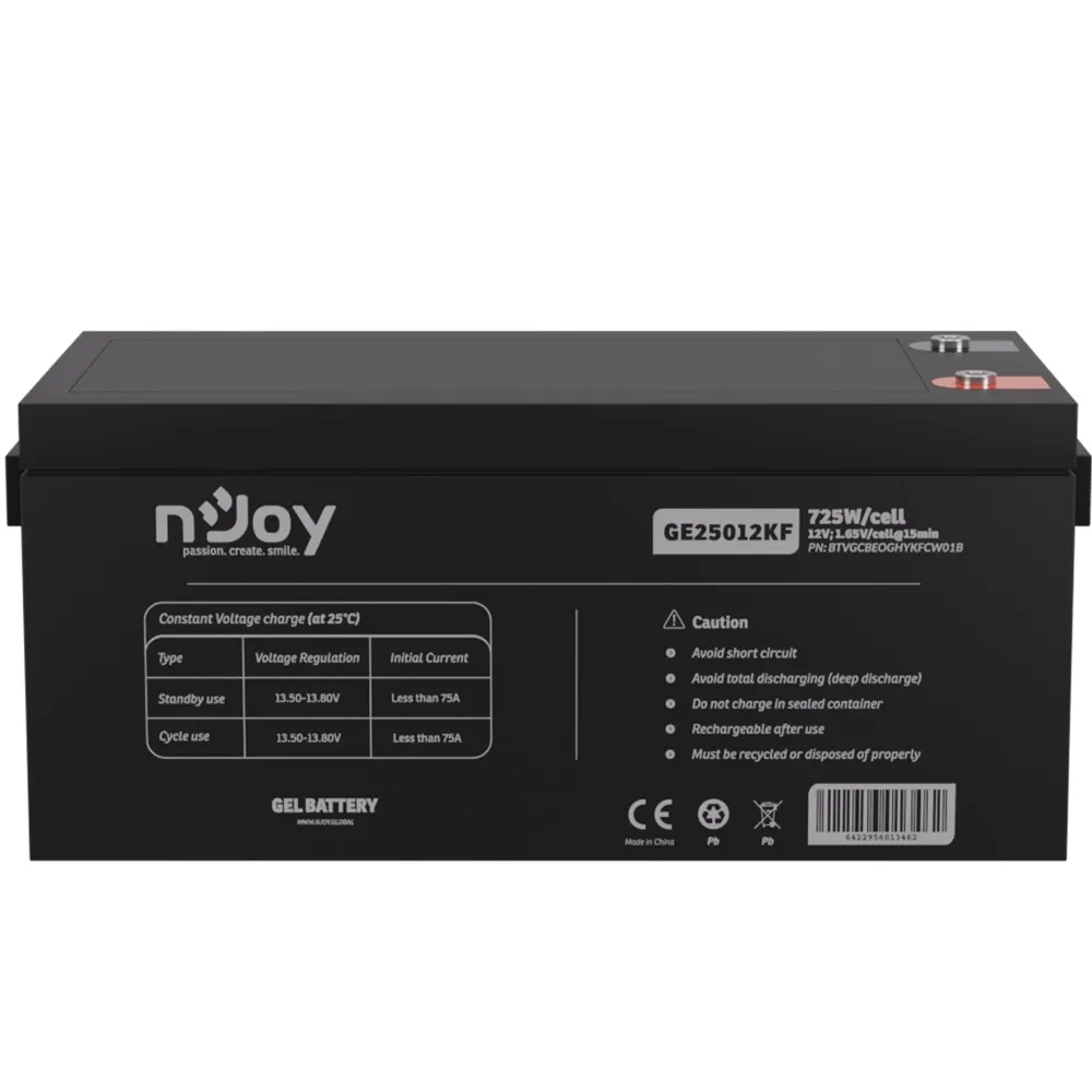 Аккумуляторная батарея для ИБП Njoy GE25012KF 12V 250AH (BTVGCBEOGHYKFCW01B) GEL