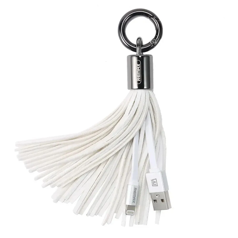 Кабель синхронизации Remax RC-053i Tassel Ring USB-Lightning 0.15m White (6954851260158)