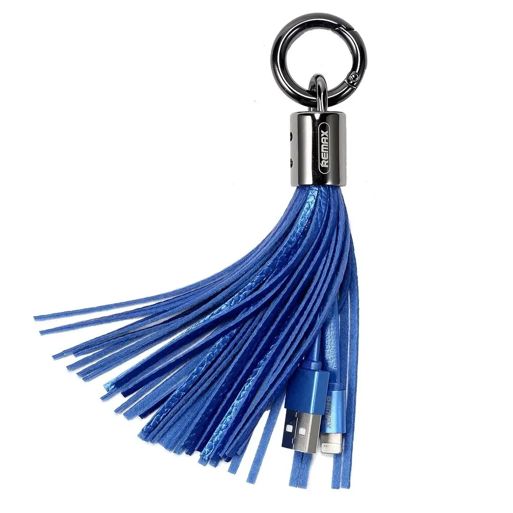 Кабель синхронизации Remax RC-053i Tassel Ring USB-Lightning 0.15m Blue (6954851260165)