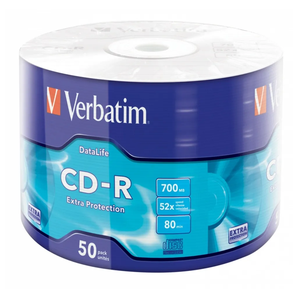 Компакт-диск та дискета Диск CD Verbatim CD-R 700Mb 52x Wrap-box Extra (43787)