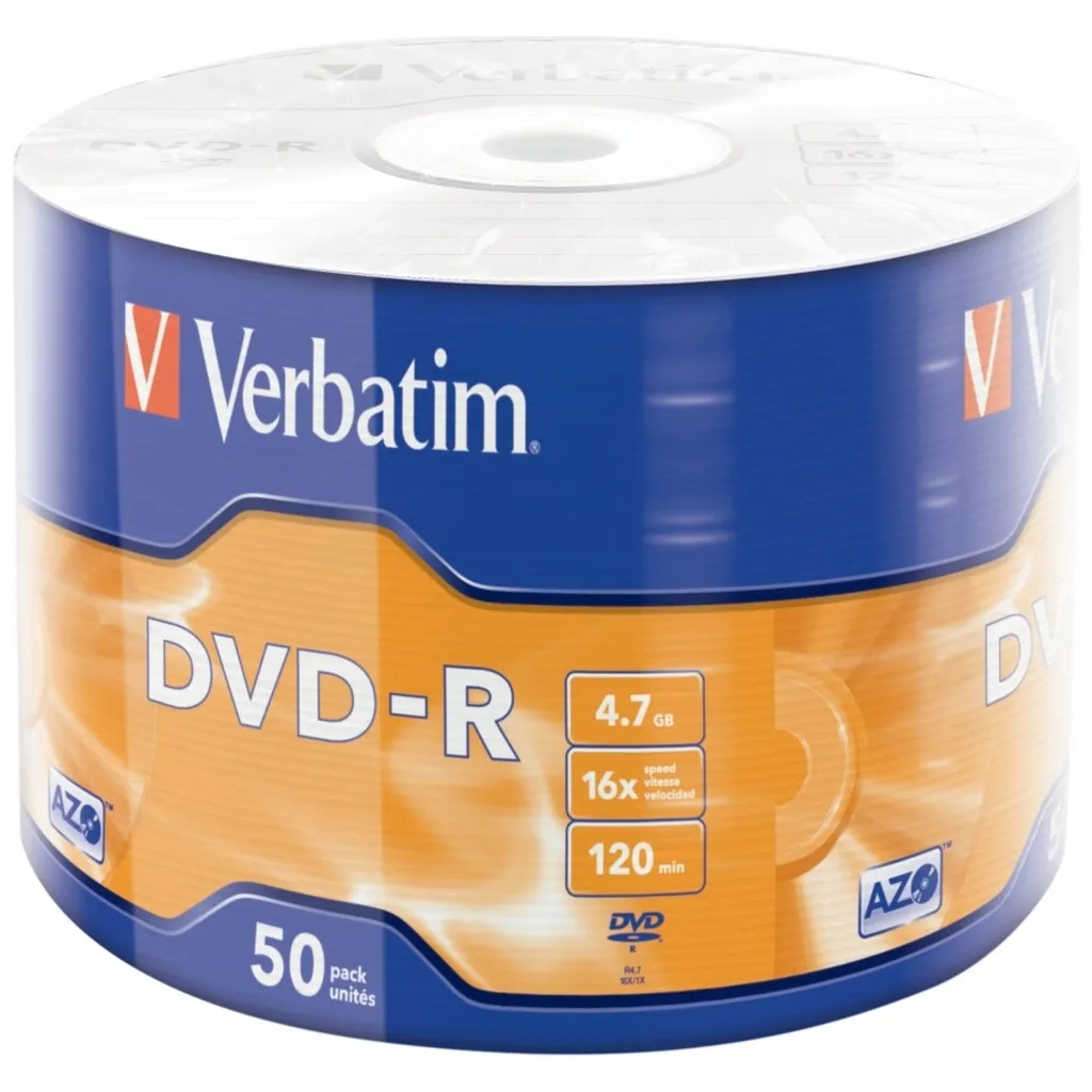 Компакт-диск и дискета Диск DVD Verbatim 4.7Gb 16X Wrap-box 50шт MATT SILVER (43788)