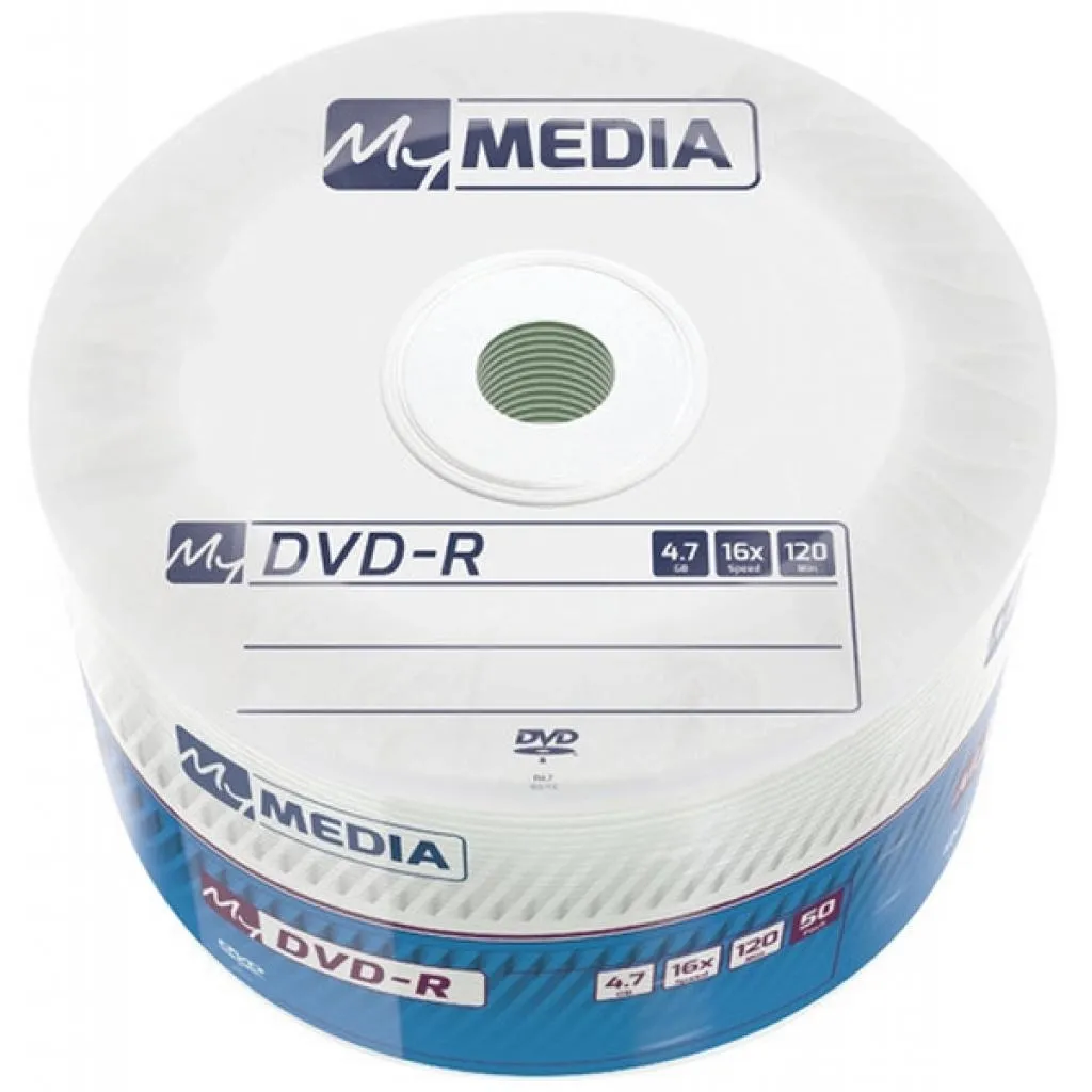 Компакт-диск и дискета Диск DVD MyMedia DVD-R 4.7GB 16X Wrap MATT SILVER 50шт (69200)