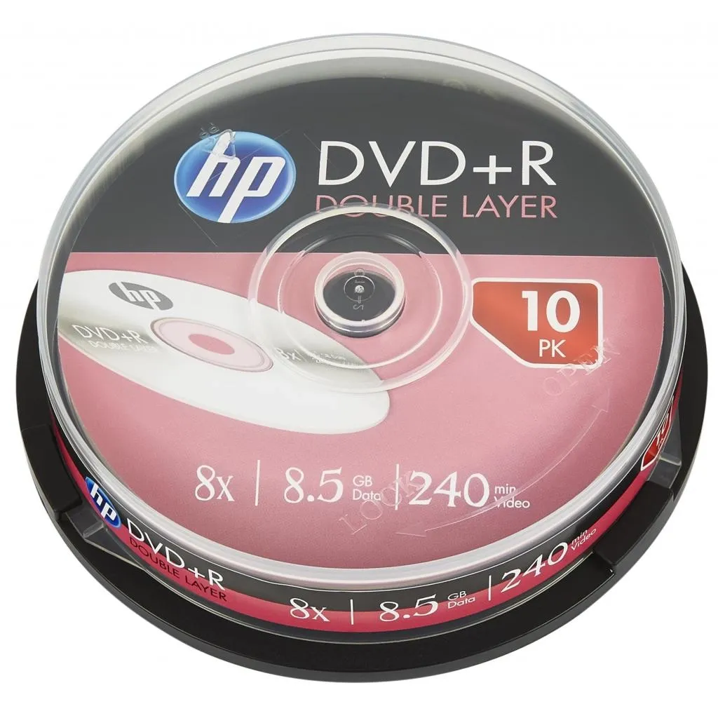 Компакт-диск и дискета Диск DVD HP DVD+R 8.5GB 8X DL 10шт Spindle (69309/DRE00060-3)