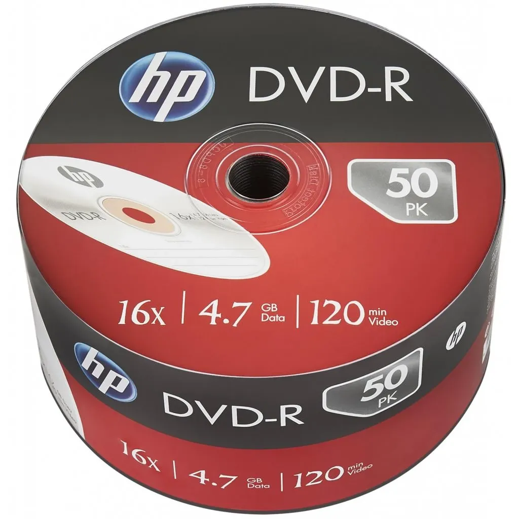 Компакт-диск и дискета Диск DVD HP DVD-R 4.7GB 16X 50шт (69303/DME00070-3)