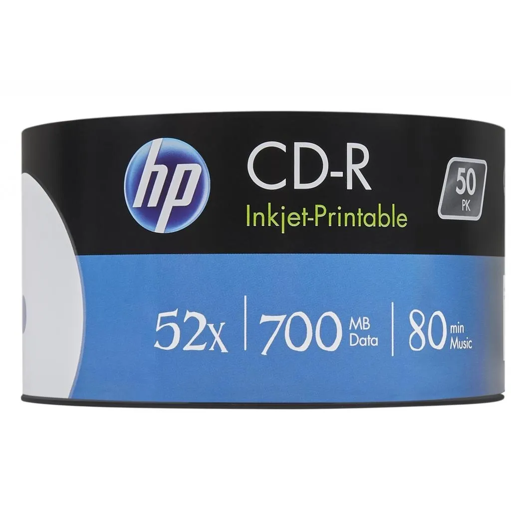 Компакт-диск и дискета Диск CD HP CD-R 700MB 52X IJ PRINT 50шт Spindle (69312/CRE00017WIP-3)