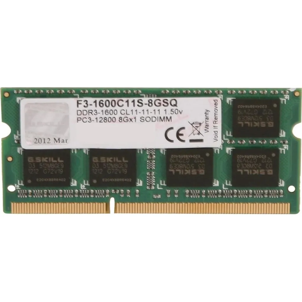 Оперативна пам'ять для ноутбука SoDIMM DDR3 8GB 1600 MHz G.Skill (F3-1600C11S-8GSQ)