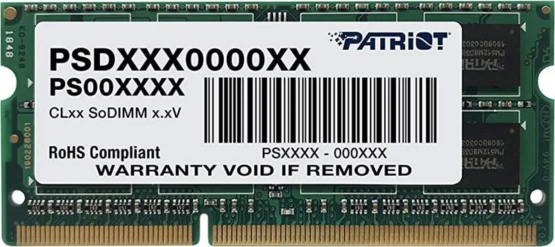 Оперативная память для ноутбука SoDIMM DDR3 4GB 1333 MHz Patriot (PSD34G13332S)