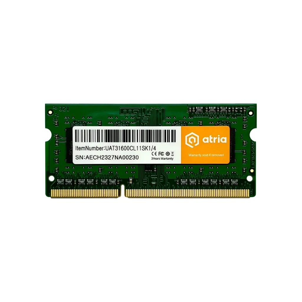 Оперативная память для ноутбука SoDIMM DDR3 4GB 1600 MHz ATRIA (UAT31600CL11SK1/4)