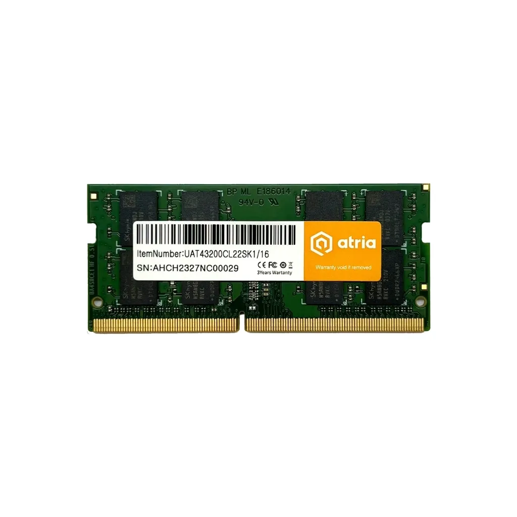 Оперативная память для ноутбука SoDIMM DDR4 16GB 3200 MHz ATRIA (UAT43200CL22SK1/16)