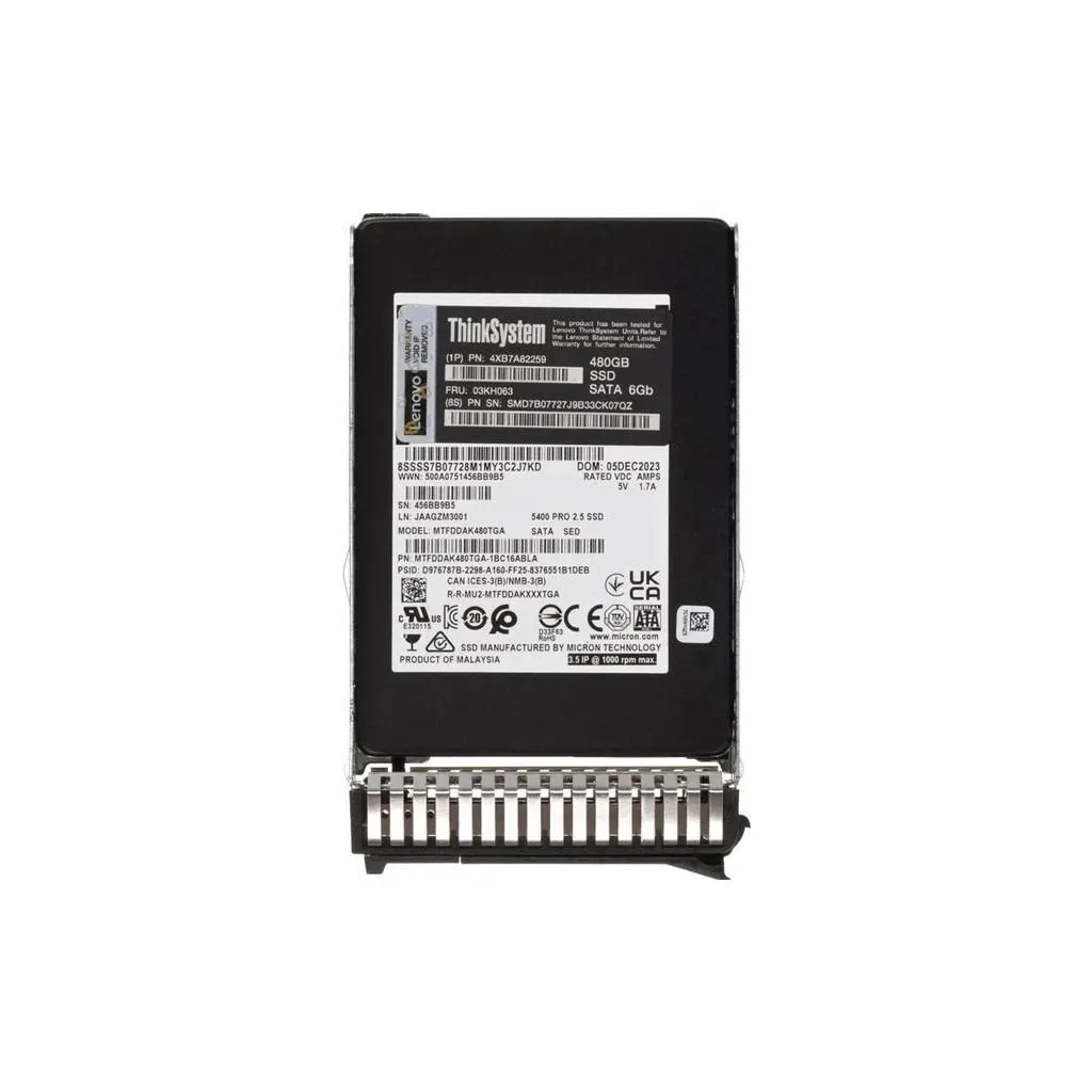 Жесткий диск для сервера Накопитель SSD для сервера Lenovo 5400P 480GB 2.5" SATAIII (4XB7A82259)