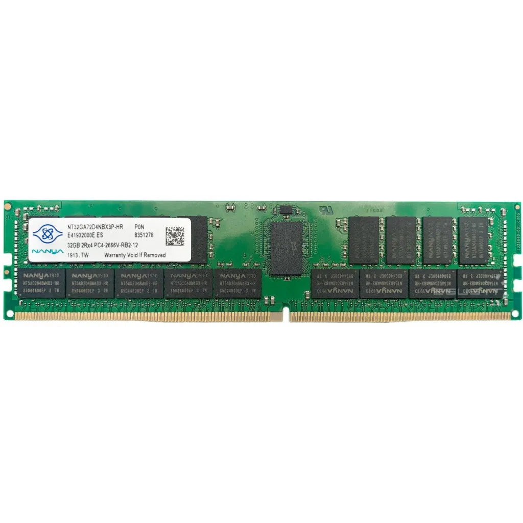  DDR4 32GB ECC RDIMM 2933MHz 2Rx4 1.2V CL21 Nanya (NT32GA72D4NBX3P-IX)