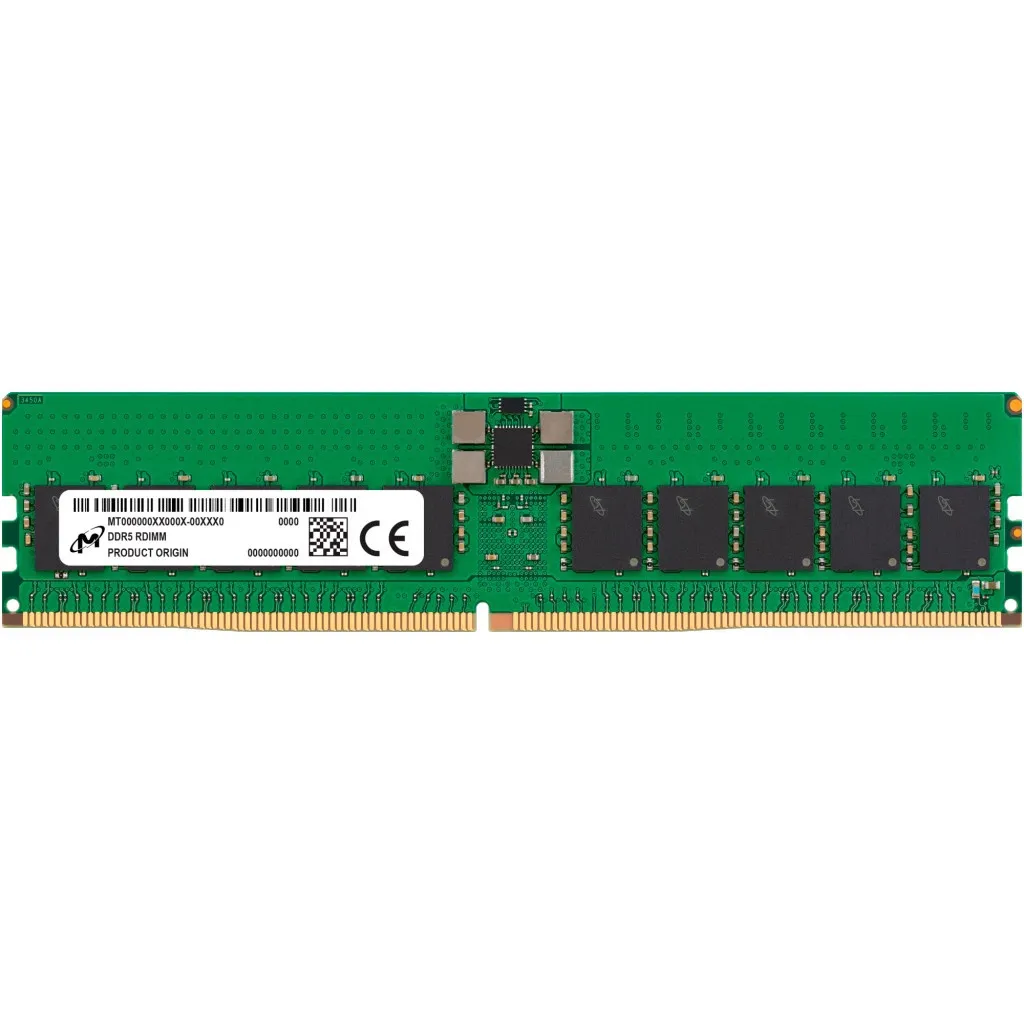  Micron DDR5 RDIMM 32GB 2Rx8 4800 CL40 (16Gbit) (Single Pack) (MTC20F2085S1RC48BR)