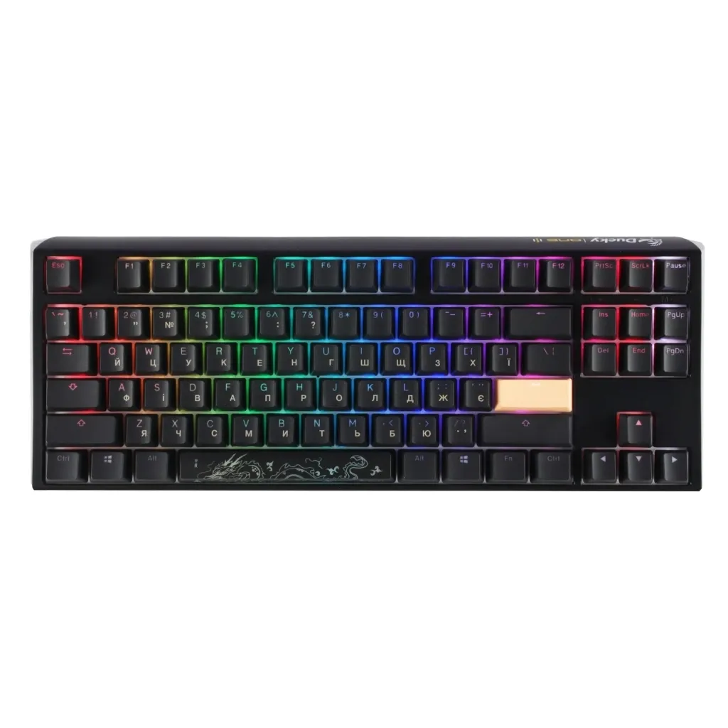 Клавіатура Ducky One 3 TKL Cherry MX Red RGB Black UA (DKON2187ST-RUAPXCLAWSC1)