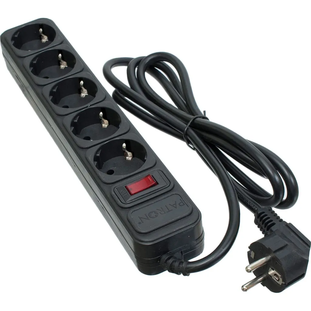 Сетевой фильтр Patron SP-10510 5 sockets 10m 3*1mm2 Black (EXT-PN-SP-16510)