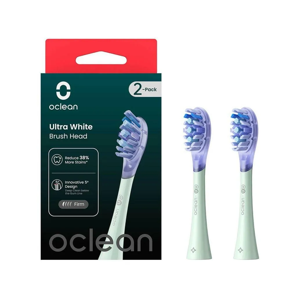 Насадка для зубної щітки Oclean UW01 G02 Ultra White Brush Head Green (2 шт) (6970810553529)