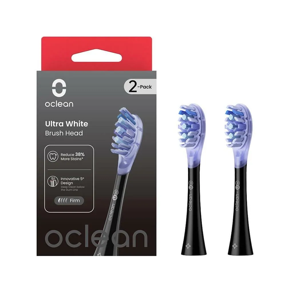 Насадка для зубної щітки Oclean UW02 B02 Ultra White Brush Head Black (2 шт) (6970810553550)