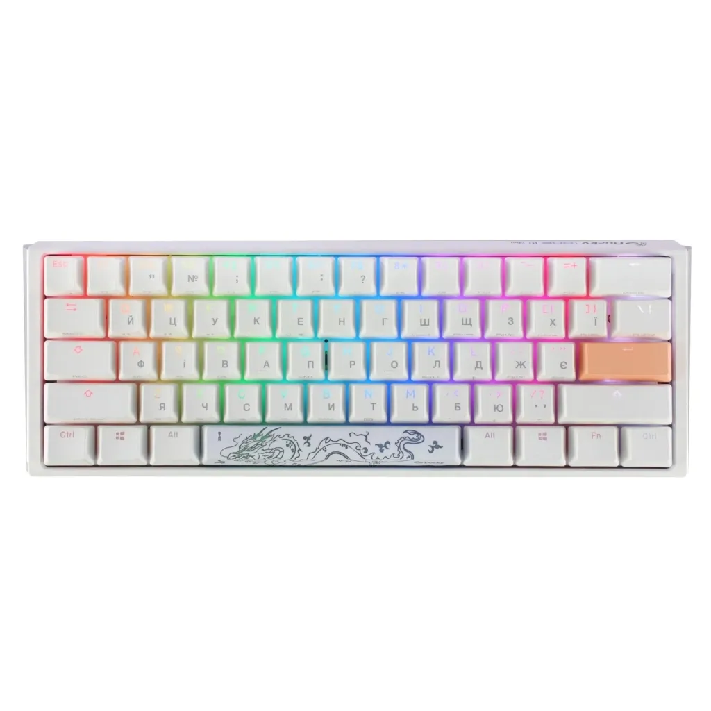 Клавіатура Ducky One 3 Mini Cherry MX Red RGB White UA (DKON2161ST-RUAPXPWWWSC1)