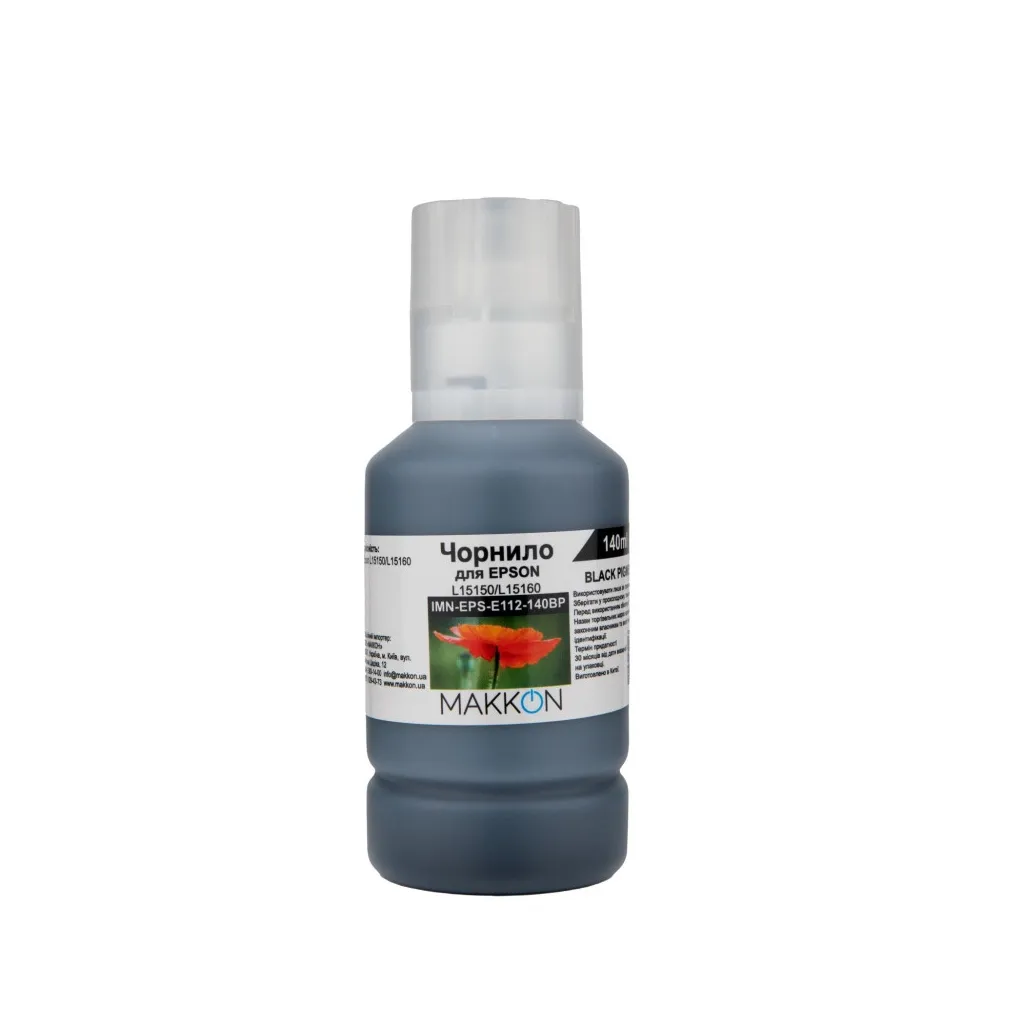 Чернило Makkon Epson 112, 140 ml black pigment (IMN-EPS-E112-140BP)