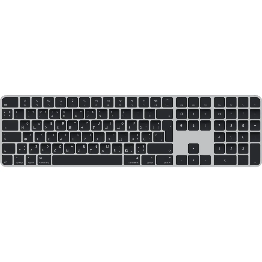 Чохол для планшета Apple Magic Keyboard with Touch ID Numeric Keypad for Mac Apple silicon Ukrainian Black (MXK83UA/A)