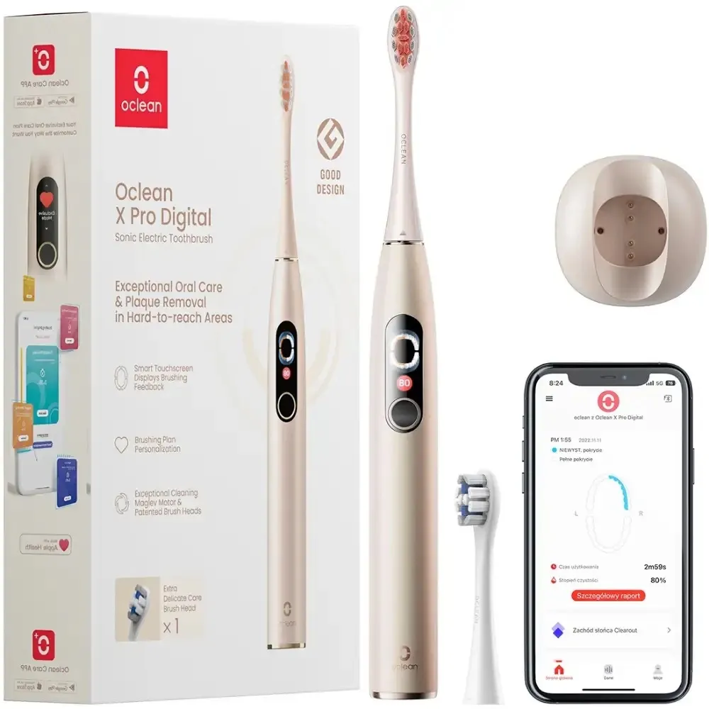  Oclean X Pro Digital Electric Toothbrush Champagne Gold (6970810552553)