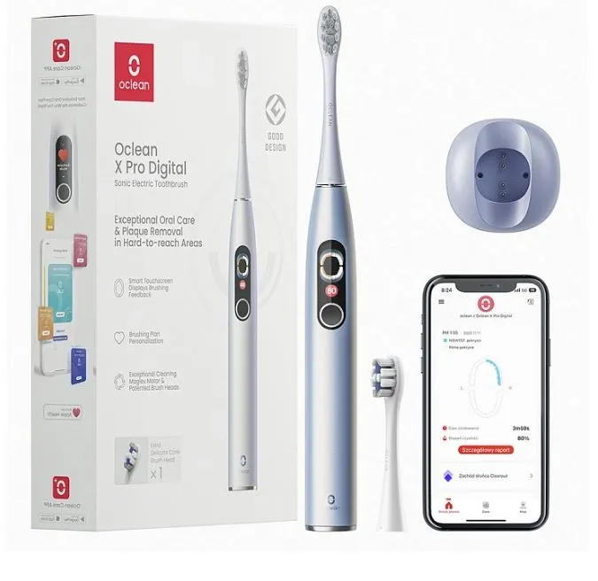  Oclean X Pro Digital Electric Toothbrush Glamour Silver (6970810552560)