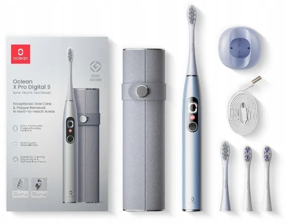  Oclean X Pro Digital Set Electric Toothbrush Glamour Silver (6970810552584)